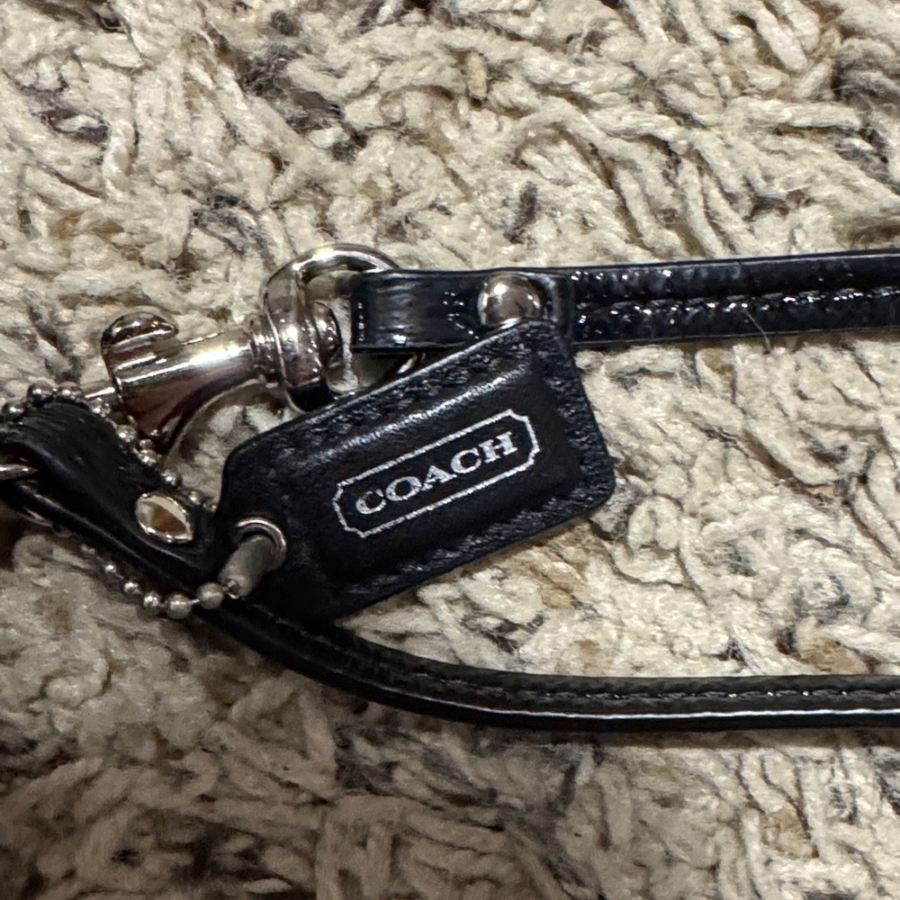 Coach Gray and Black Wristlet with Coach Logo Pattern - Picture 6 of 6